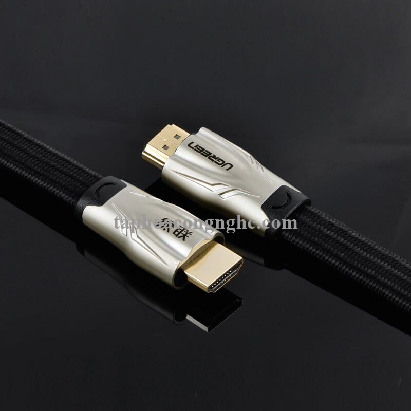 Ugreen 10256 10M màu Đen Cáp tín hiệu HDMI vỏ bọc lưới cao cấp cáp dẹt HD102 30010256